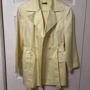 Elegant Cream Double-Breasted Women's Coat